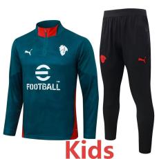 25-26 ACM Green Kids Half Pull Tracksuit #E25221(童装)(半拉链)