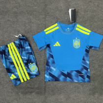 26-27 Spain Blue Goalkeeper Kids Soccer Jersey