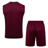 25-26 Fluminense Jujube red Tank top and shorts suit #D25270