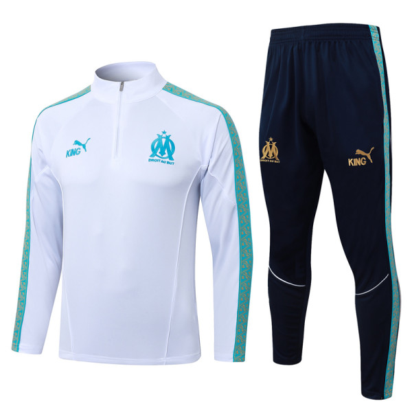 25-26 Marseille White Half Pull Tracksuit #B25146(半拉链)