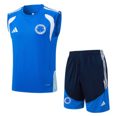 26-27 Cruzeiro Fancy blue Tank top and shorts suit #D26006