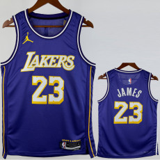 25-26 Lakers JAMES #23 Purple Top Quality Hot Pressing NBA Jersey (Trapeze Edition) 飞人版