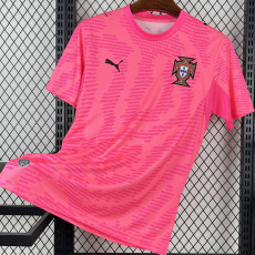 26-27 Portugal Pink Goalkeeper Fans Soccer Jersey