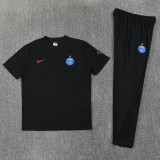 26-27 PSG Black Short shirts and Long trousers Suit (圆领)