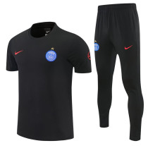 26-27 PSG Black Short shirts and Long trousers Suit (圆领)