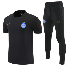 26-27 PSG Black Short shirts and Long trousers Suit (圆领)