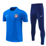 26-27 ATM Fancy blue Short shirts and Long trousers Suit (圆领)