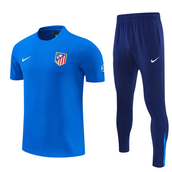26-27 ATM Fancy blue Short shirts and Long trousers Suit (圆领)