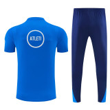 26-27 ATM Fancy blue Short shirts and Long trousers Suit (圆领)