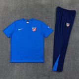 26-27 ATM Fancy blue Short shirts and Long trousers Suit (圆领)