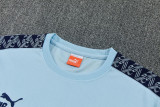 26-27 Man City Light blue Short shirts and Long trousers Suit (圆领)
