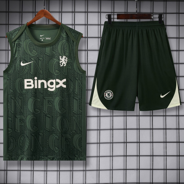 25-26 CHE Dark green Tank top and shorts suit
