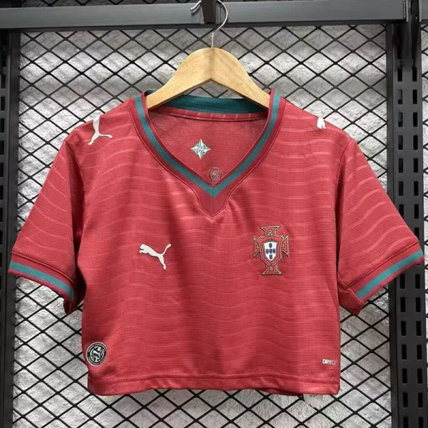 2026 World Cup Portugal Home Women Cheerleader Shirt (女啦啦短袖)