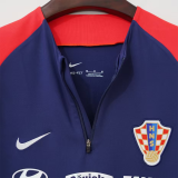 26-27 Croatia Royal blue Top Half Pull Tracksuit (半拉上衣)