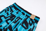 C2518 AJ Black Blue Bastketball Casual Short Pants #黑蓝