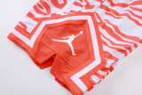 C2520 AJ Orange Bastketball Casual Short Pants #虎纹橙