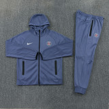 26-27 PSG Grey Blue Hoodie Jacket Tracksuit #01