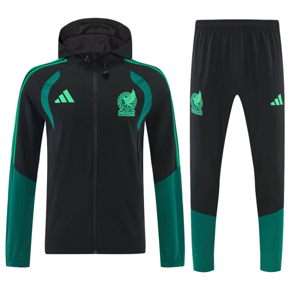 25-26 Mexico Black Windbreaker Suit (Hoodie)(风衣套装)