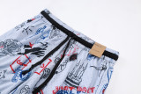 C2523 AJ Light gray Bastketball Casual Short Pants #涂鸦灰