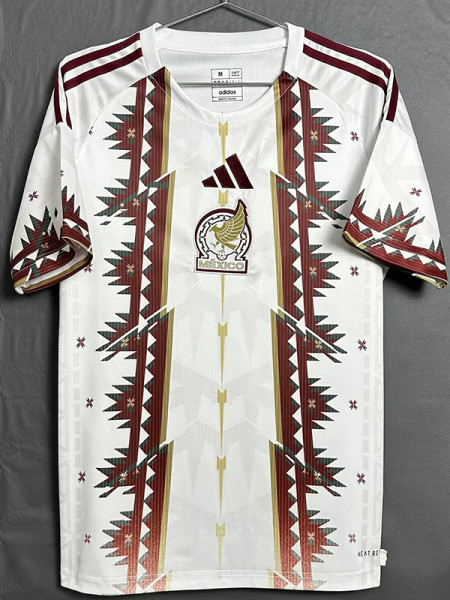 26-27 Mexico White Brown Special Edition Fans Training shirts