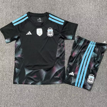 26-27 Argentina Black Goalkeeper Kids Soccer Jersey