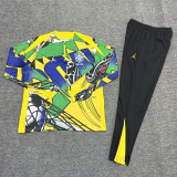 26-27 Brazil Green Half Pull Tracksuit (涂鸦半拉链)
