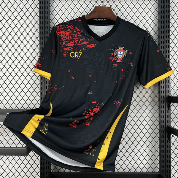 26-27 Portugal CR7 Red Black Fans Training shirts