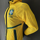 2026 World Cup Brazil Yellow Walkout Jacket (Hooded) #单上衣