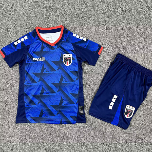 26-27 Cape Verde Home Kids Soccer Jersey