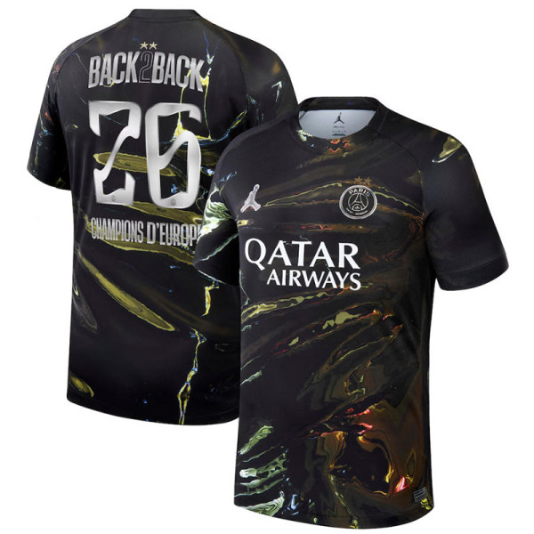 25-26 PSG Jordan Night Edition Print 2 Star Champions of Europe 26 Fans Soccer jersey