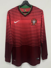 2014 Portugal Home Long Sleeve Retro Soccer Jersey (长袖)