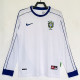1998 Brazil White Long Sleeve Retro Soccer Jersey (长袖)