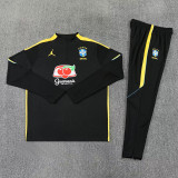 26-27 Brazil Black Half Pull Tracksuit (半拉链)