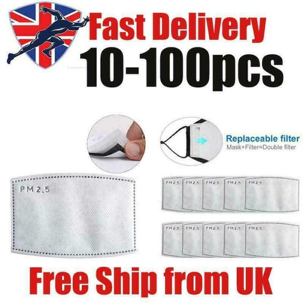 10-50PCS PM2.5 Activated Carbon Filter 5 Layers Replaceable Anti Haze Filter
