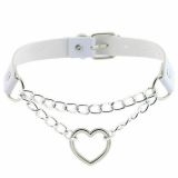 Women Gothic Heart Chain Collar Harajuku Punk Choker Girls PU Leather Necklace
