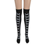 Halloween Womens Over The Knee High Fancy Long Stocking Nurse Sailor Cross Socks