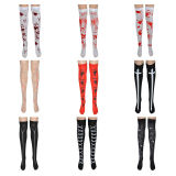 Halloween Womens Over The Knee High Fancy Long Stocking Nurse Sailor Cross Socks