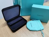 Tiffany & Co black suede jewellery box with iconic outer box, Card, and Gift Bag