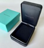 Tiffany & Co black suede jewellery box with iconic outer box, Card, and Gift Bag