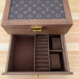 20IN1 Louis Vuitton LV Logo Wooden Jewelry Hard Box Case Watch Bracelet