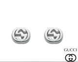 GUCCI EARRINGS INTERLOCKING G  EARRINGS SILVER NEW Ladies GG