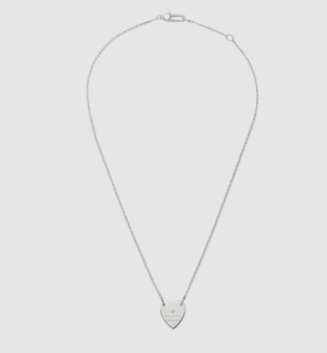 Necklace Gucci Trademark ladies heart Silver 925 48 cm New Pendant