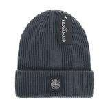 Stone Island Logo Warm Turnup Cap Beanie Knit Stretch Winter Hat