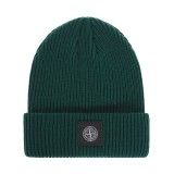 Stone Island Logo Warm Turnup Cap Beanie Knit Stretch Winter Hat
