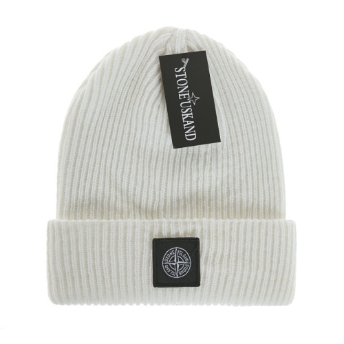 Stone Island Logo Warm Turnup Cap Beanie Knit Stretch Winter Hat