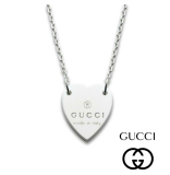 Necklace Gucci Trademark ladies heart Silver 925 48 cm New Pendant