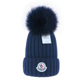 Moncler warm beanie hat wool ball knitted stretch winter hat
