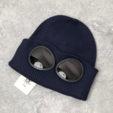 C.P. Company Double Lens Goggle Hat Beanie Black New