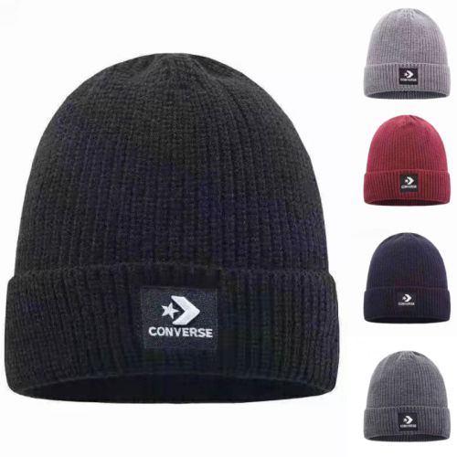 CONVERSE Unisex Warm Turnup Cap Beanie Knit Stretch Winter Hat