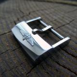 20mm For BREITLING Tang Buckle Clasp Steel Watch Silver/black